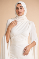 Mariya - White — hijab styling, bodice closeup
