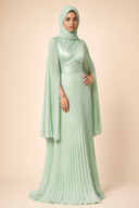 Saffira - Mint Green — hijab styling, three quarter front