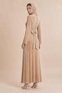 Camille - Beige — hijab styling, three quarter back
