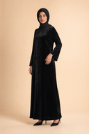 Camille - Black — hijab styling, three quarter front
