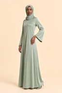 Camille - Light Green — hijab styling, three quarter front