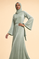 Camille - Light Green — hijab styling, editorial power pose