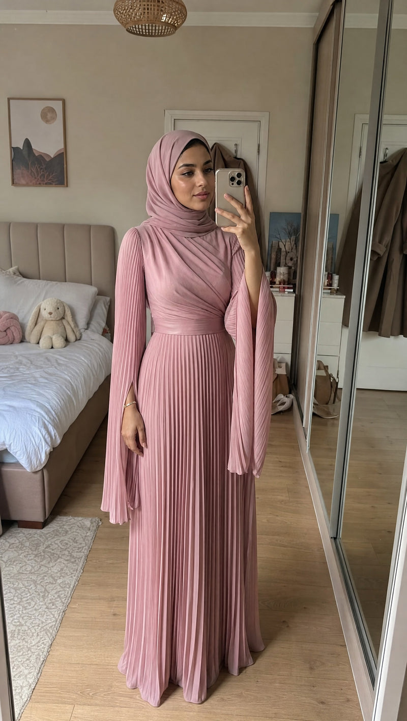 Pleated Rose — hijab front
