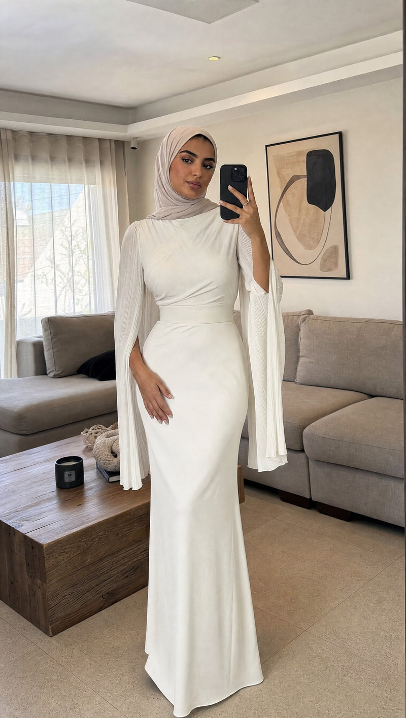Luxe White — hijab front