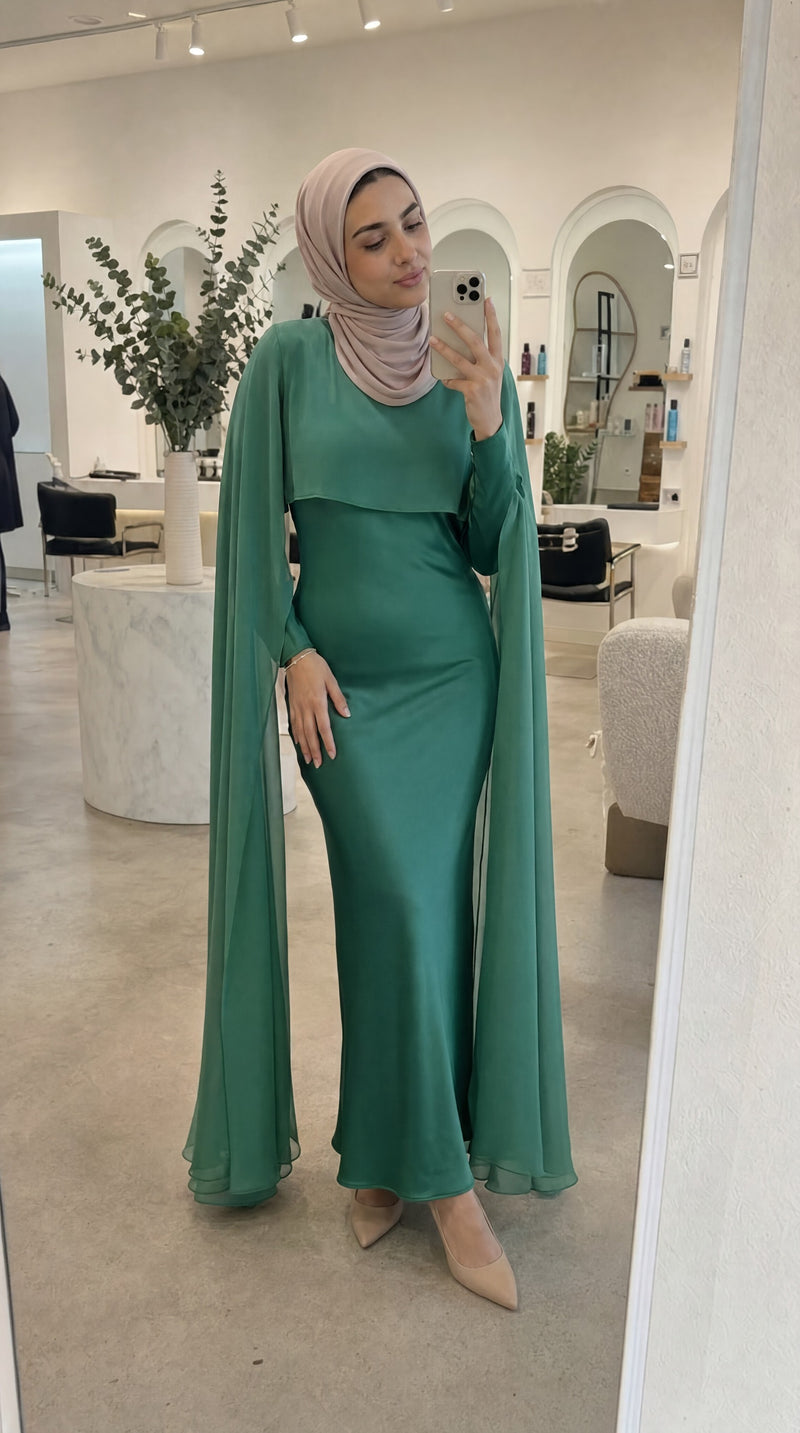 Chiffon Emerald — hijab front