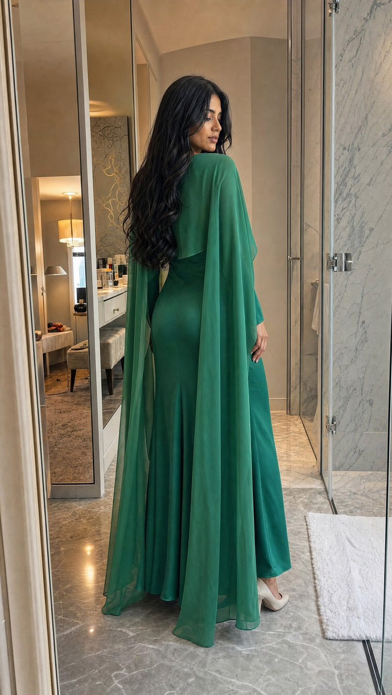 Chiffon Emerald — nonhijab back