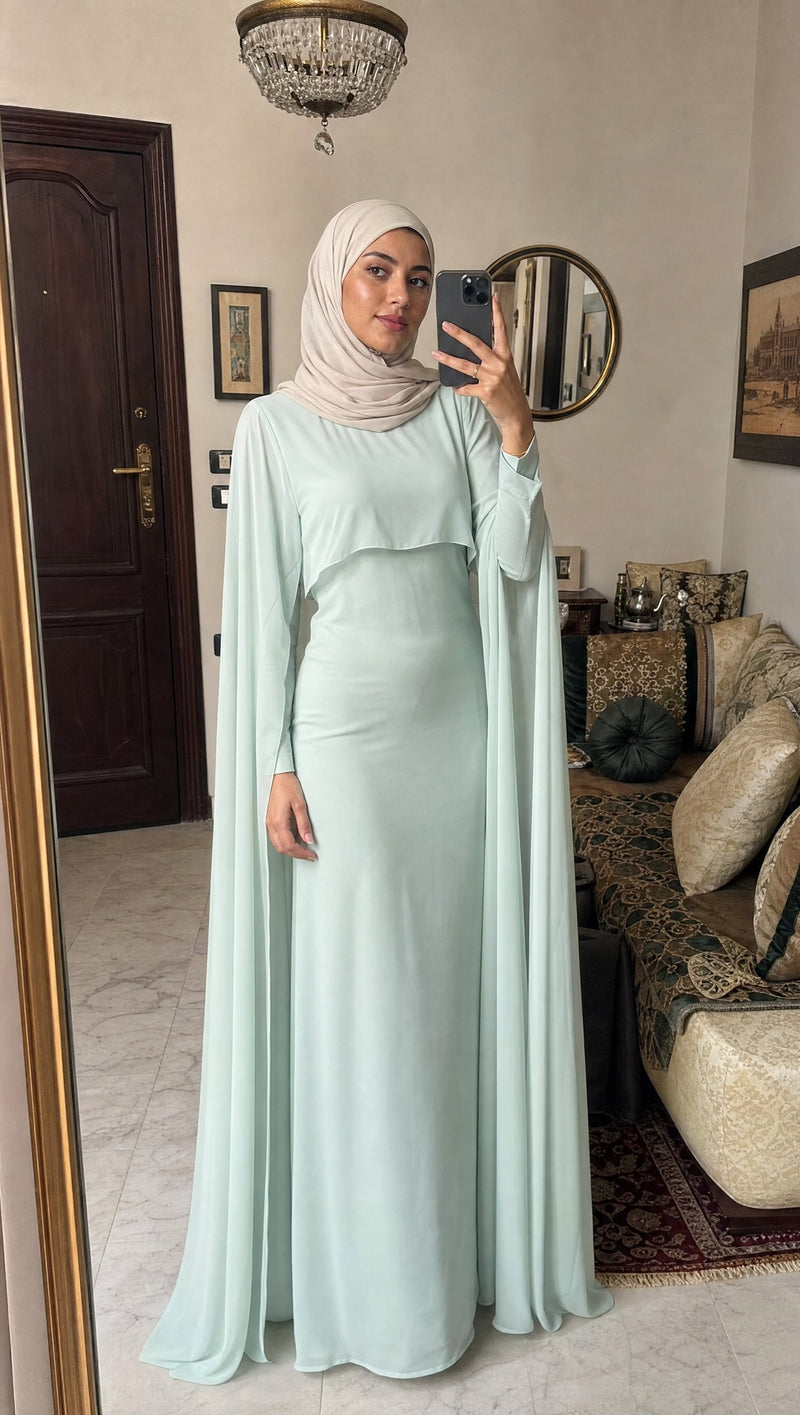 Chiffon Mint — hijab front