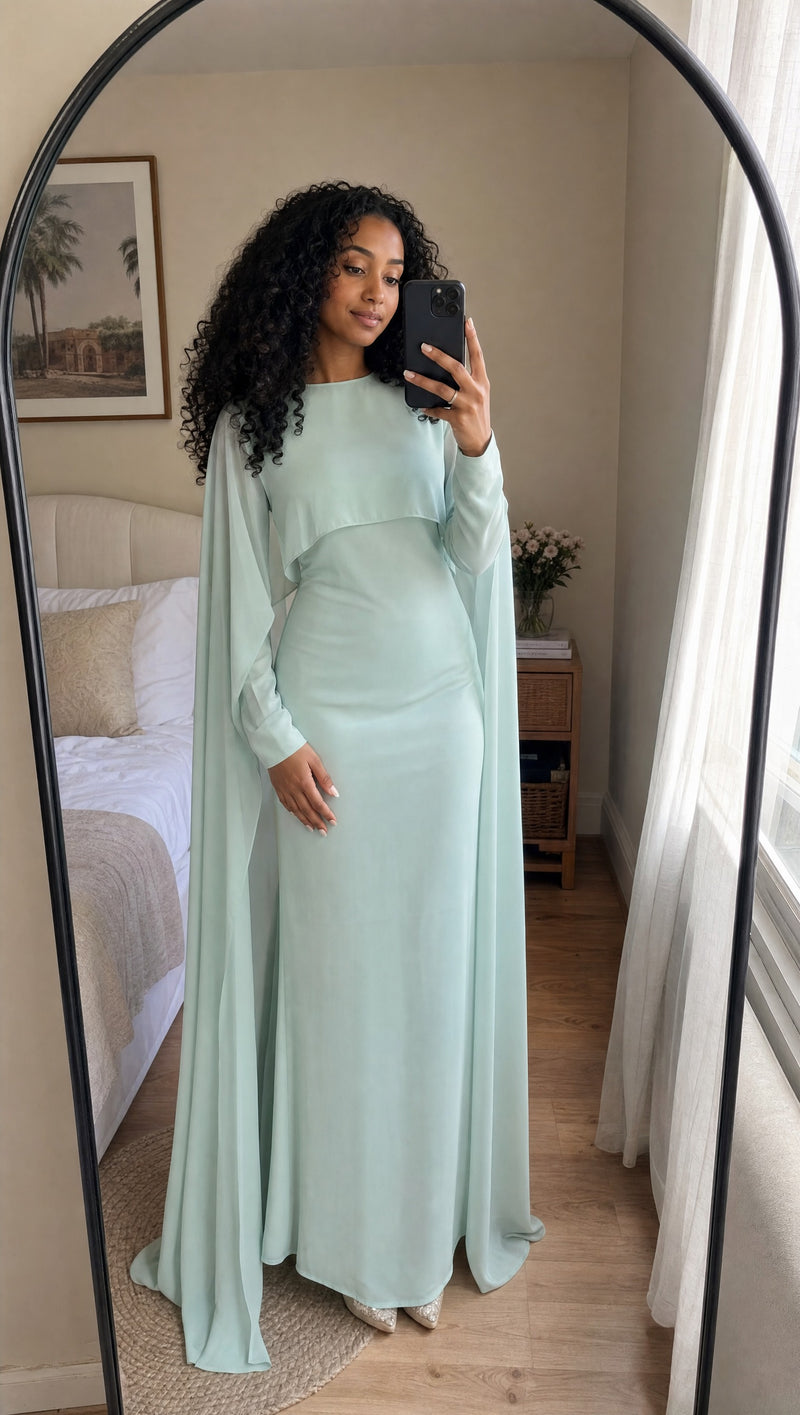 Chiffon Mint — nonhijab front
