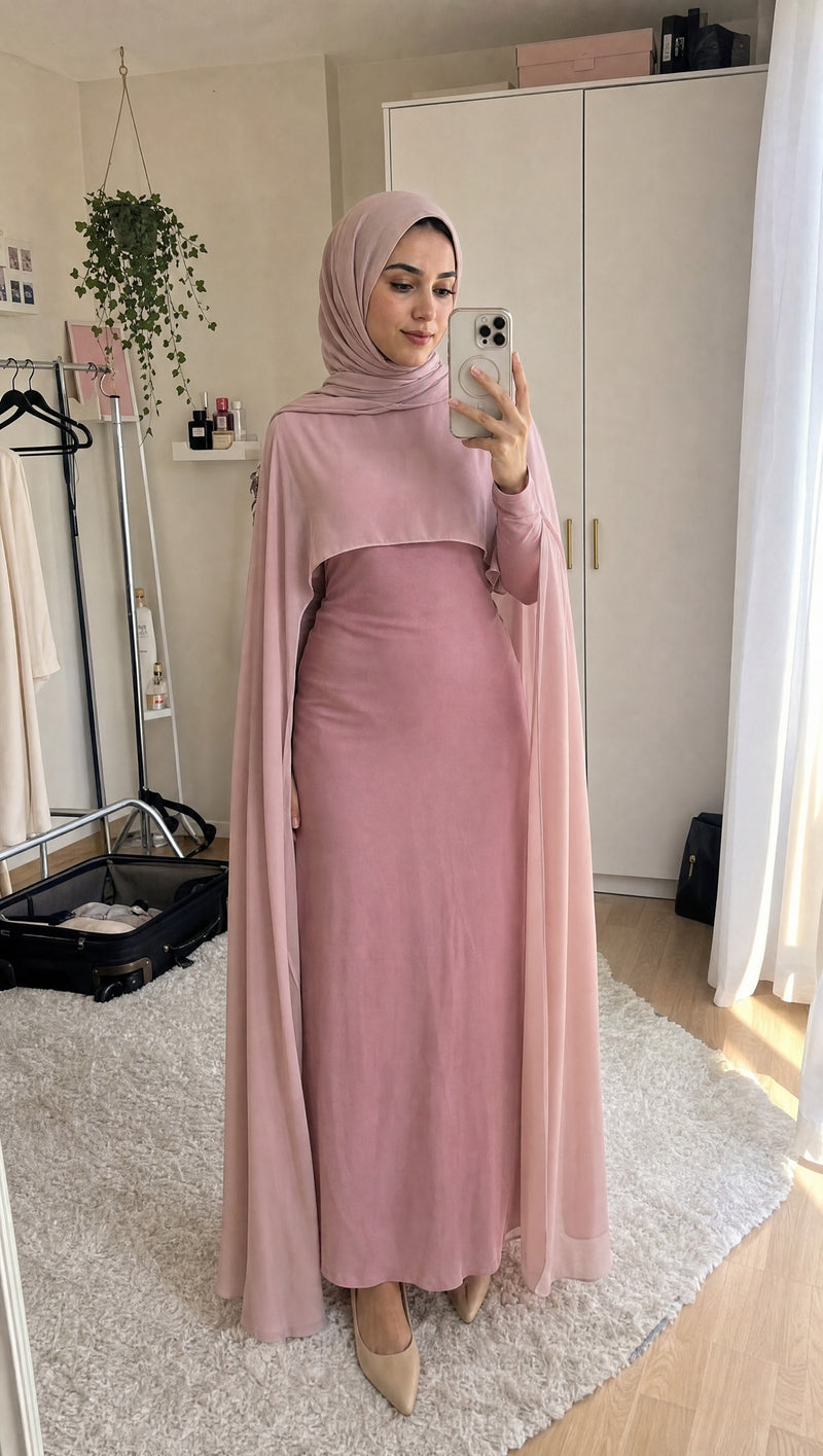 Chiffon Pink — hijab front