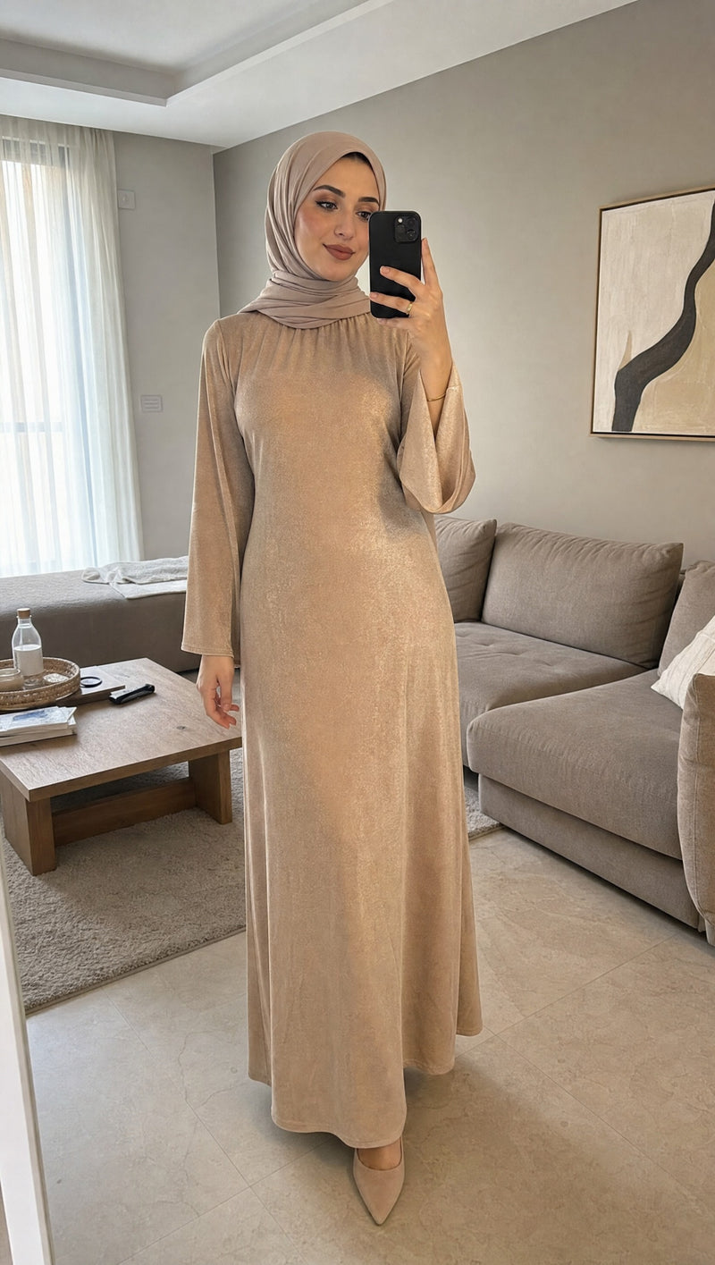 Velvet Beige — hijab front