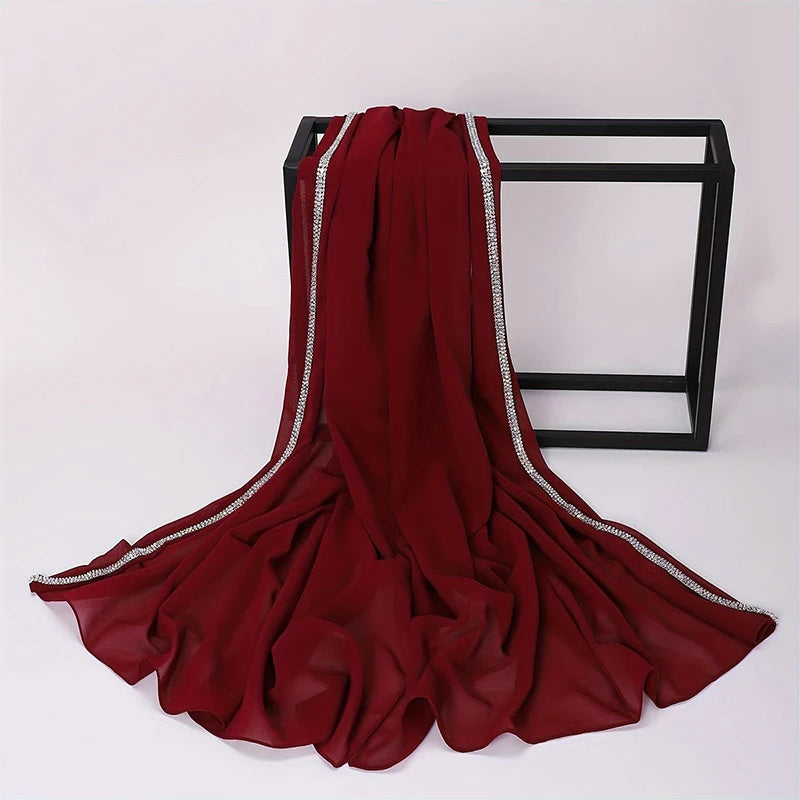 Diamond Chiffon BURGUNDY