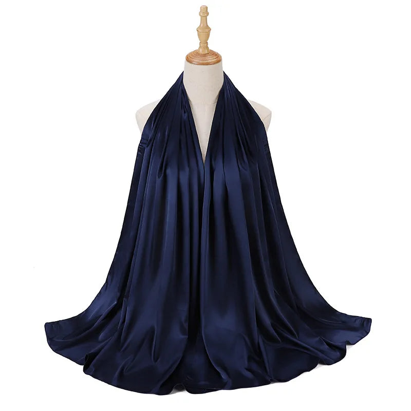 Satin Hijab NAVY BLUE