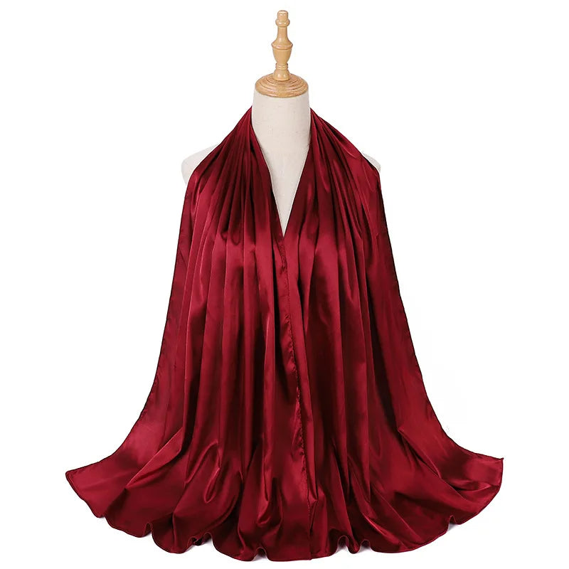 Satin Hijab WHINE RED